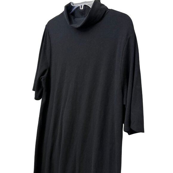 H by Halston Essentials Women's Black Hi-Lo Turtleneck Dress - Size: Large - Picture 4 of 7